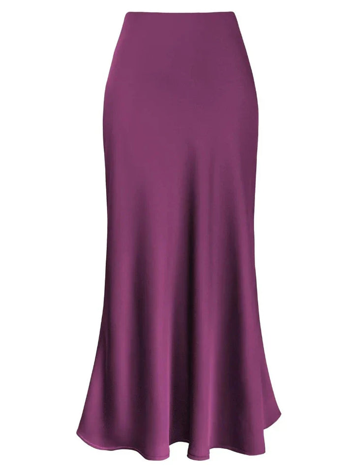 Drune | Frauen Satin Seiden Röcke Sommer Frühling Koreanische Mode Kleidung Büro Damen Lange Röcke Elegant Schwarz Maxi Röcke für Frauen
