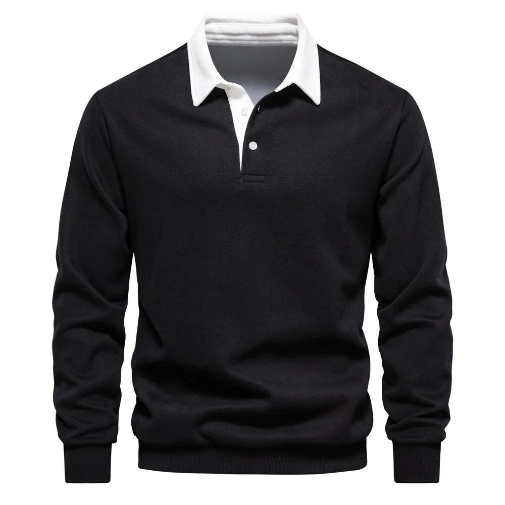 Drune | Langarm-Polo-Kragen-Sweatshirt
