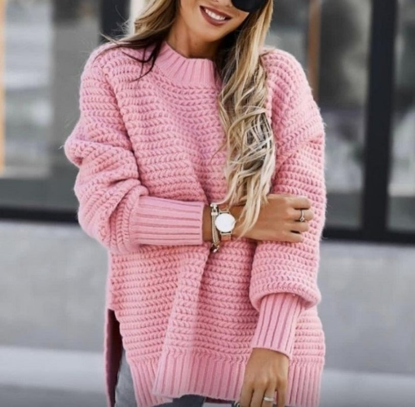 Drune | Strickpullover Übergroß Schnitt Soft Und Warm Rundhals Lange Ärmel