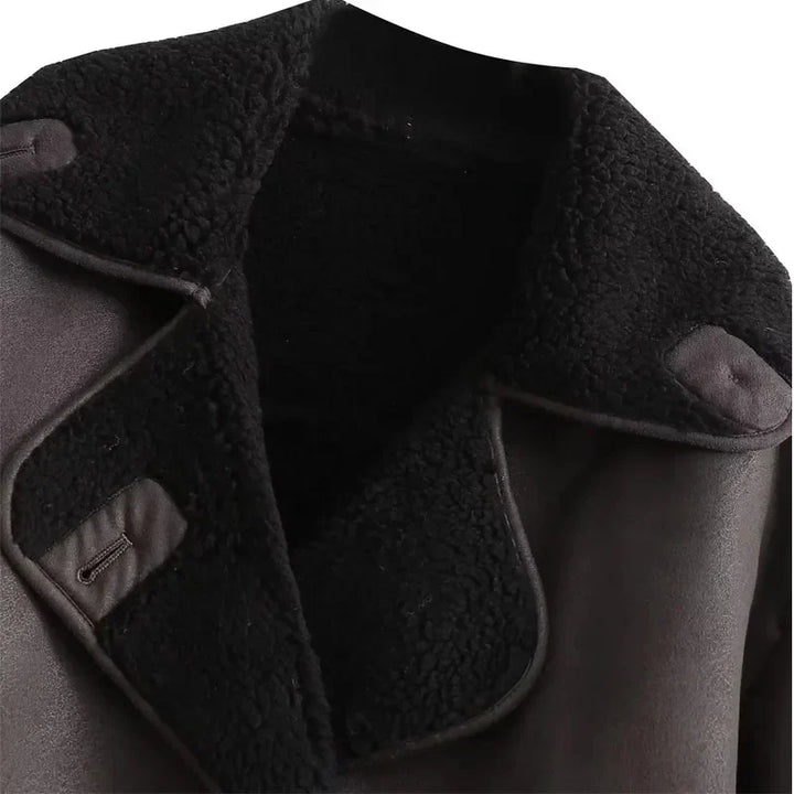 Drune | Winterjacke mit Breitem Kragen und Knopfverschluss für Damen