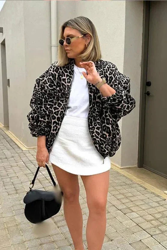 Drune | Modig Bomberjacke Leopardenmuster Modern und Weich
