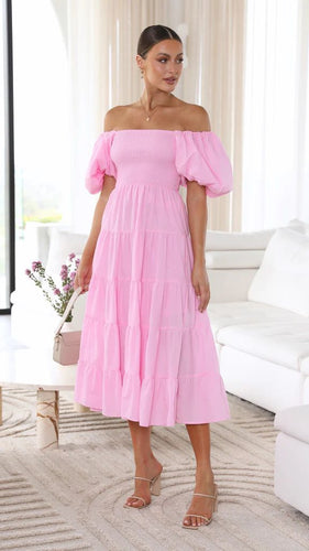 Drune - Schulterfreies Midikleid