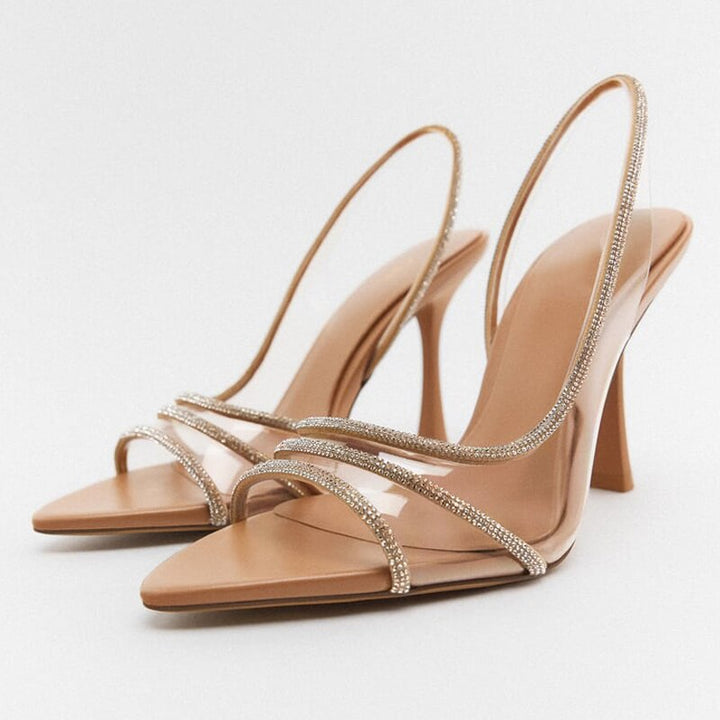 Drune |  Elegante High-Heeled Sandalen - Stiletto Slingback Peep Toe Schuhe