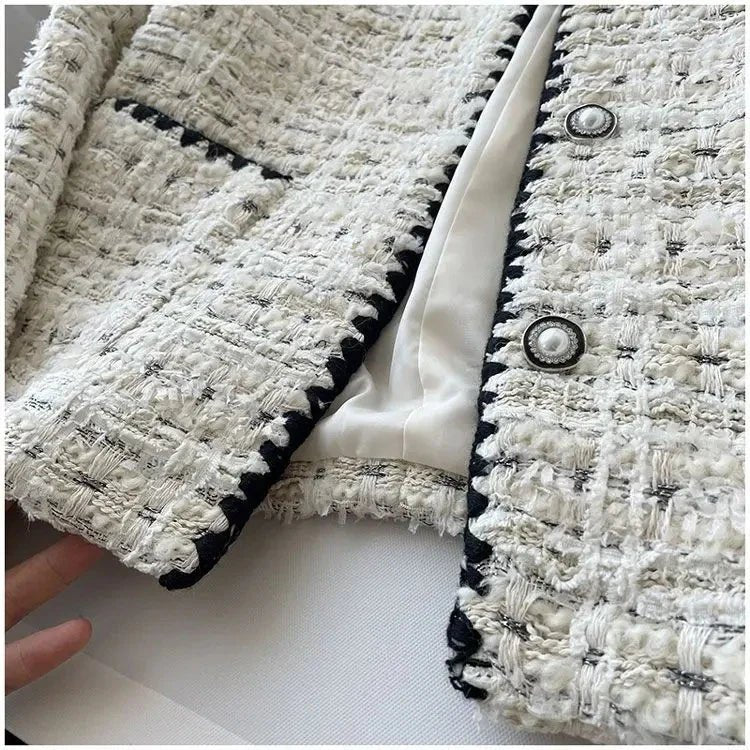 Drune | Tweedjacke - Kontrastbesatz - Elegant und feminin - Klassische Oberbekleidung
