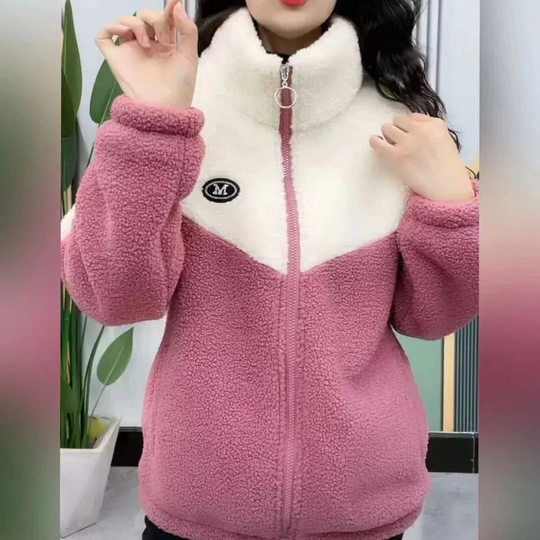 Drune | Blocked Sherpa Jacke - Ultra-weiche Wärme - Reißverschluss-Design - Winter Freizeit