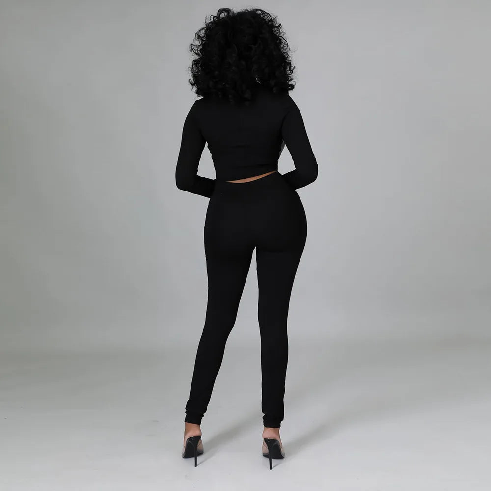 Drune | Zweiteiliges Set mit Kurzem Kunstleder-Korsett und High-Waist-Hose