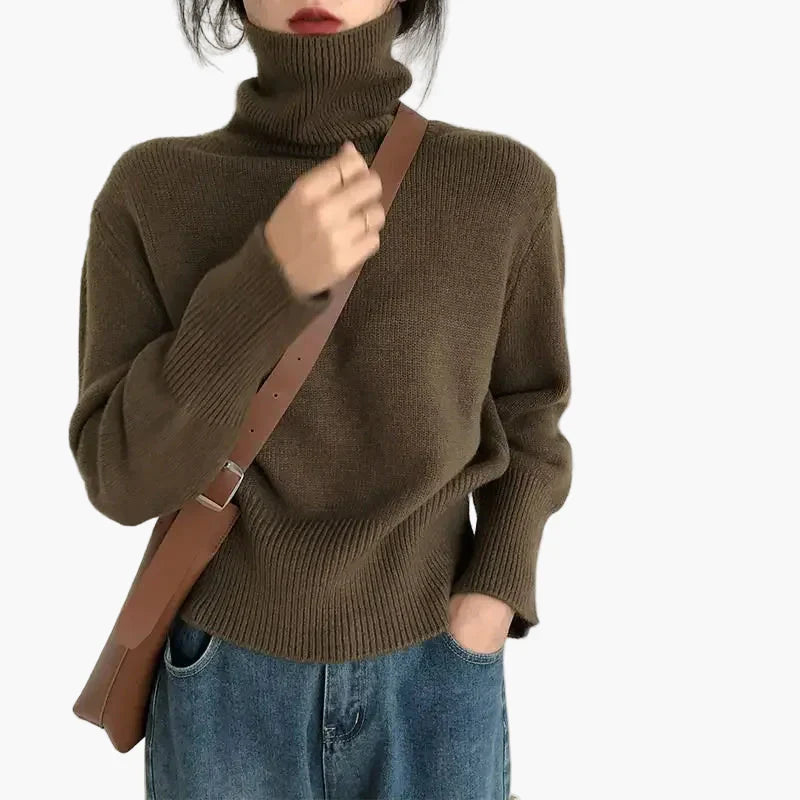 Drune | Turtleneck Pullover - Modischer Herbst Winter Strickpullover für Alltag & Freizeit