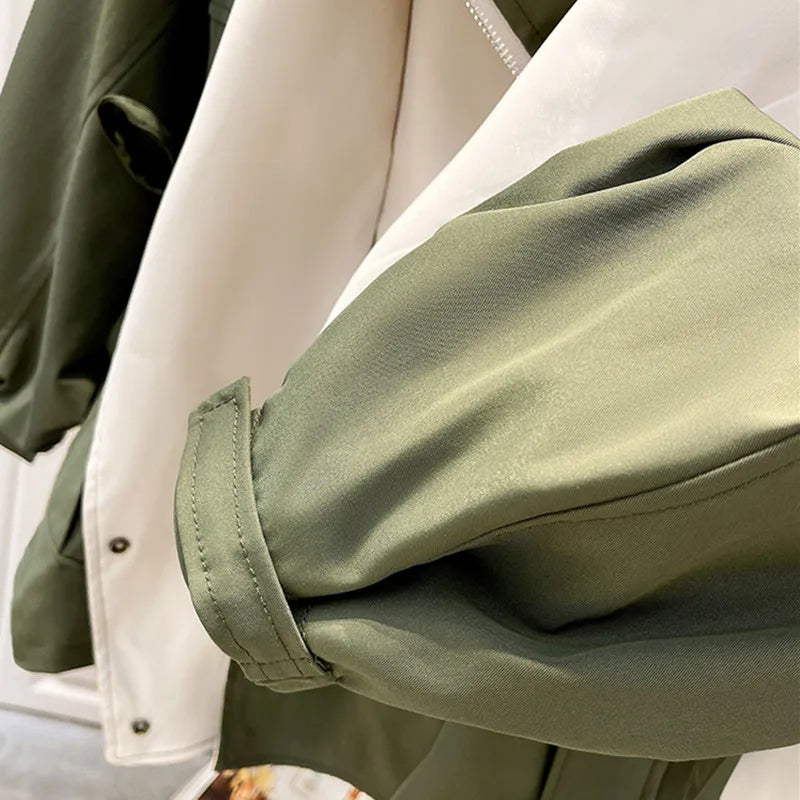 Drune | Baumwolljacke Drapierter Kragen Lässige Passform Jacke