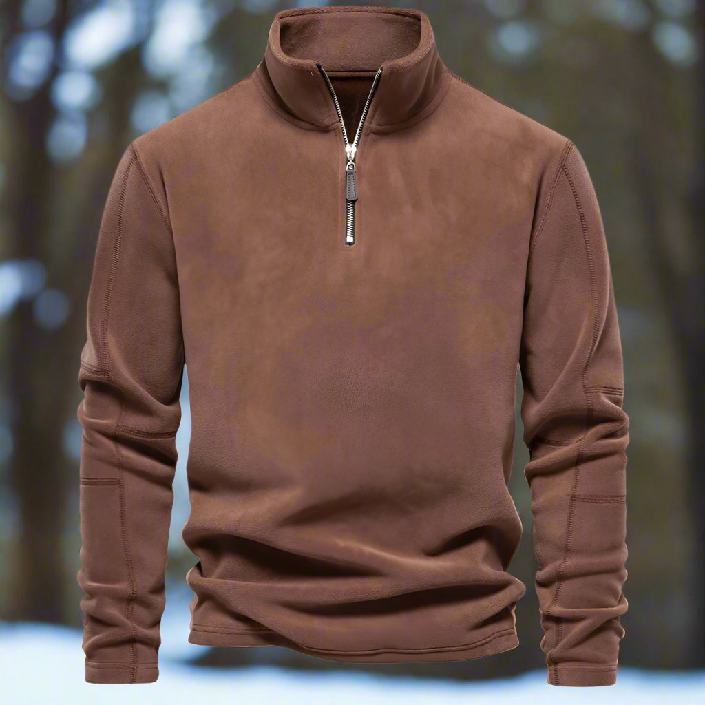 Drune | Viertelreißverschluss Fleece Pullover Weich Und Warm Langärmlig Lässige Passform