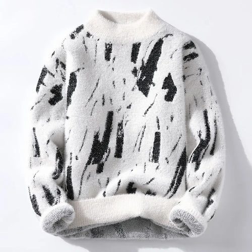 Drune | Weiche Strickjacke mit Abstraktem Muster Wollmix Warm und Stilvoll