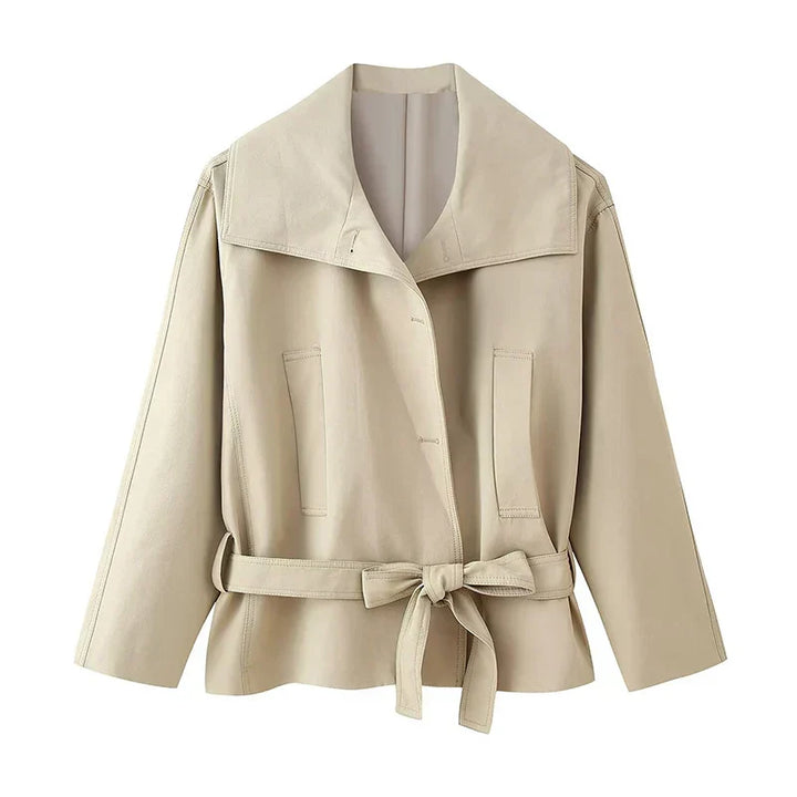 Drune | Trenchcoat Damen Trenchcoat mit Einer Reihe Von Knöpfen und Gürtel