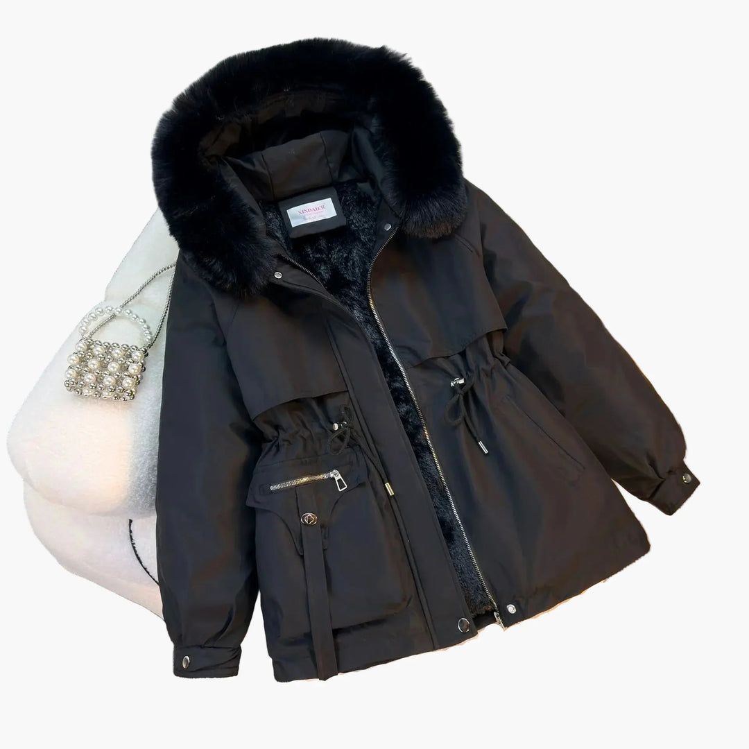 Drune | Winterjacke mit Kapuze und Kunstpelzkragen - Modischer Parka für kalte Tage
