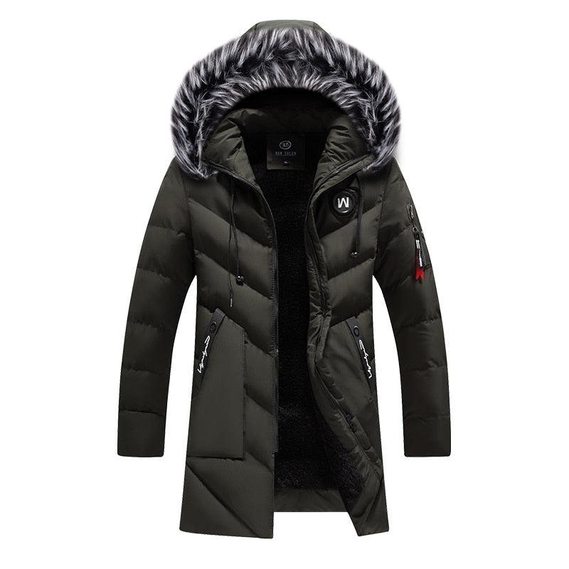 Drune | Warme Herren Winterjacke mit Kunstfellkragen