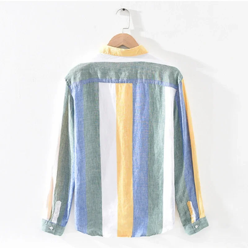 Drune | Gestreifte Leichtgewichts-shirt Baumwollmischung Lässiger Stil