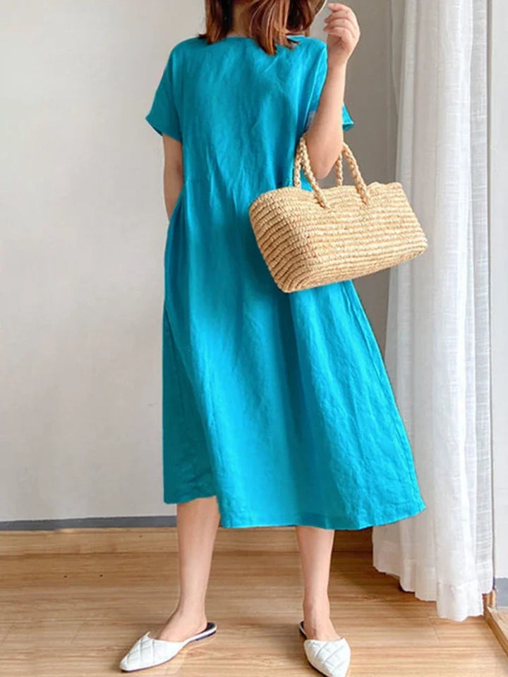 Drune | Einfarbig Midi Kleid Aus