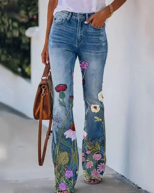 Damen Denim Flared Jeans mit Trendigem Schnitt & Hoher Passform | Drune