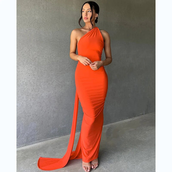 Drune | Elegante Bodycon-Kleid mit Einem Schulter Rückehoch