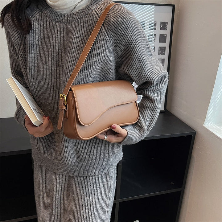 Drune Vintage Leder Crossbody-Taschen | Kleine Umhängetasche | Stilvolle Armpit Handtaschen und Geldbörsen