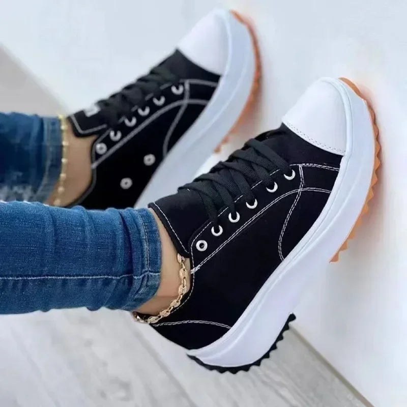 Drune | Canvas Sneakers Lässige Schnürschuhe