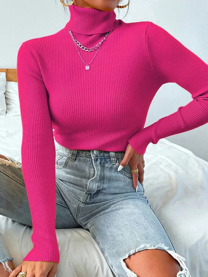 Drune - Damen-Ripp-Turtleneck für elegante Raffinesse