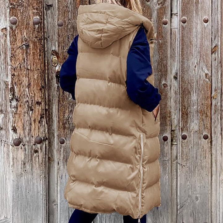 Drune | Kapuze Lange Weste Lässig Mode Einreihig Jacke