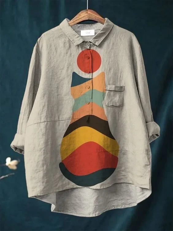 Drune | Katzenkunst Auf Weißem T-Shirt