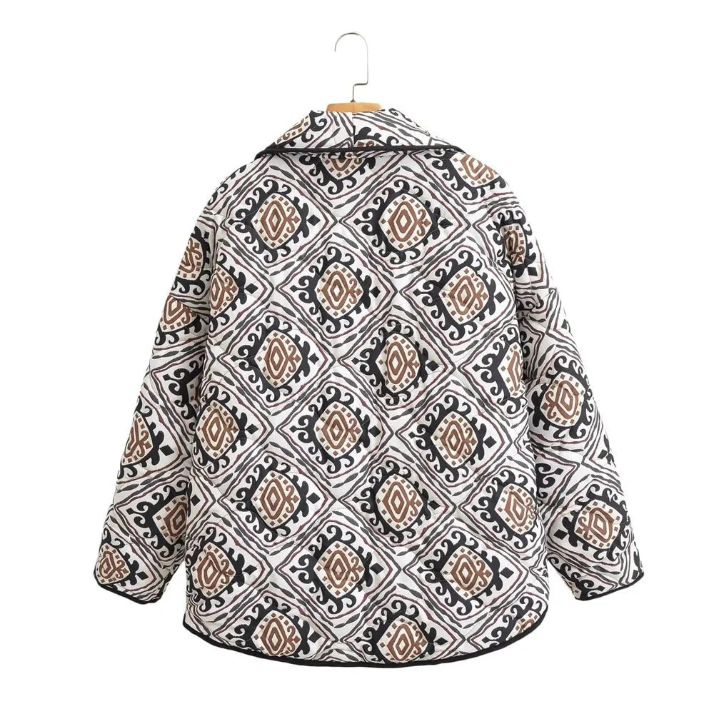 Drune | Druck Steppjacke - Lockerer Schnitt - Ausdrucksstarke Oberbekleidung - Künstlerisches Layering