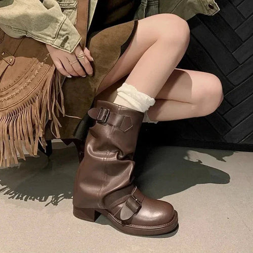 Drune | Falten Mid-Calf Stiefel
