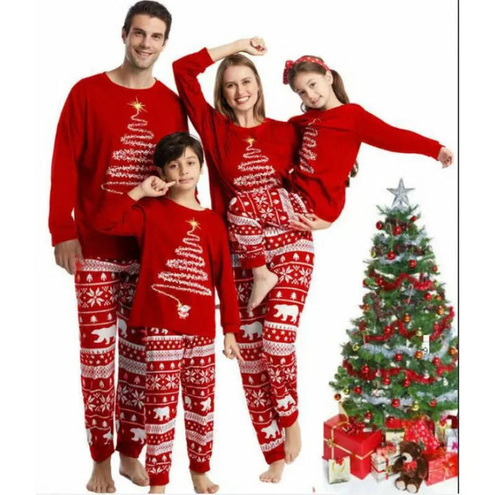 Drune | Weihnachtsfamilien passende Schlafanzugset Rot