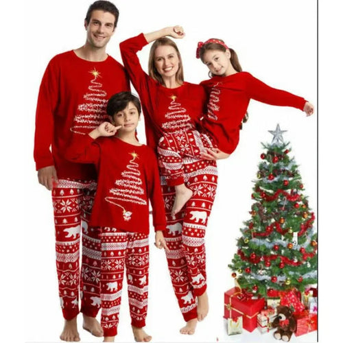 Drune | Weihnachtsfamilien passende Schlafanzugset Rot
