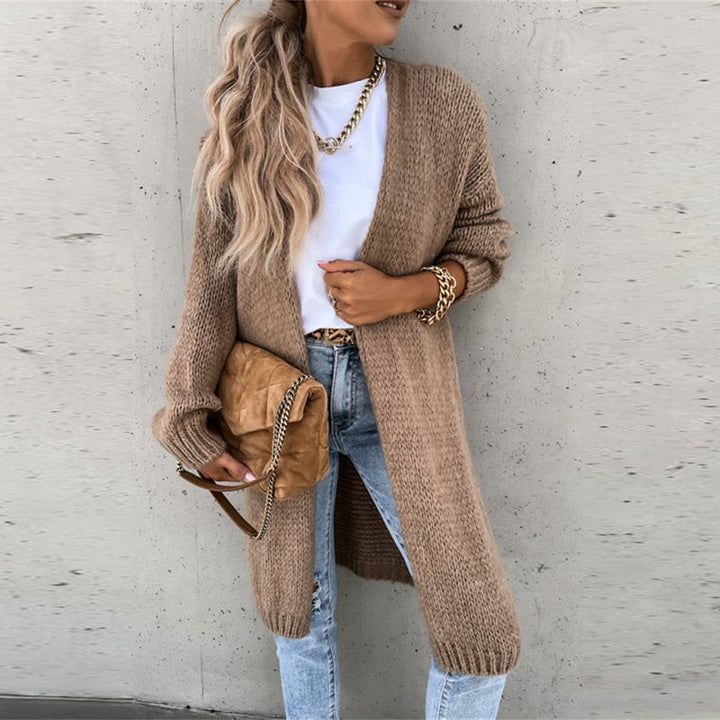 Drune | Casual Lang Gestrickte Jacke für Damen