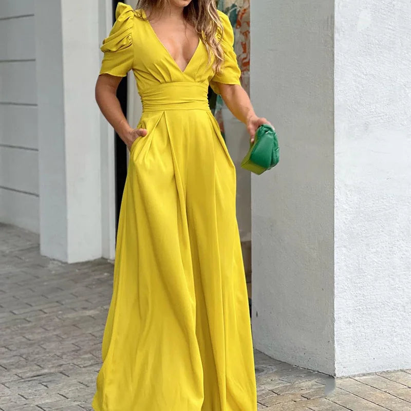 Drune | Eleganter Jumpsuit mit Puffärmeln
