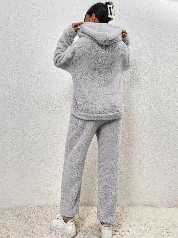 Drune | Kapuzenpullover Weiches Sherpa Fleece Lässige Passform Langärmlig Und Warm