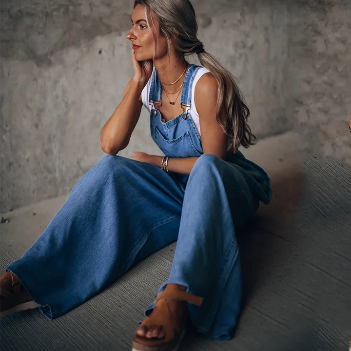 Drune | Boho Oversize Denim Latzhose