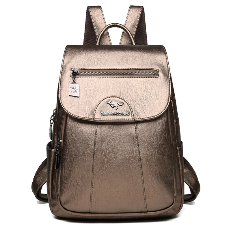 Drune | Großer Leder Rucksack Mit Diebstahlschutz Für Damen