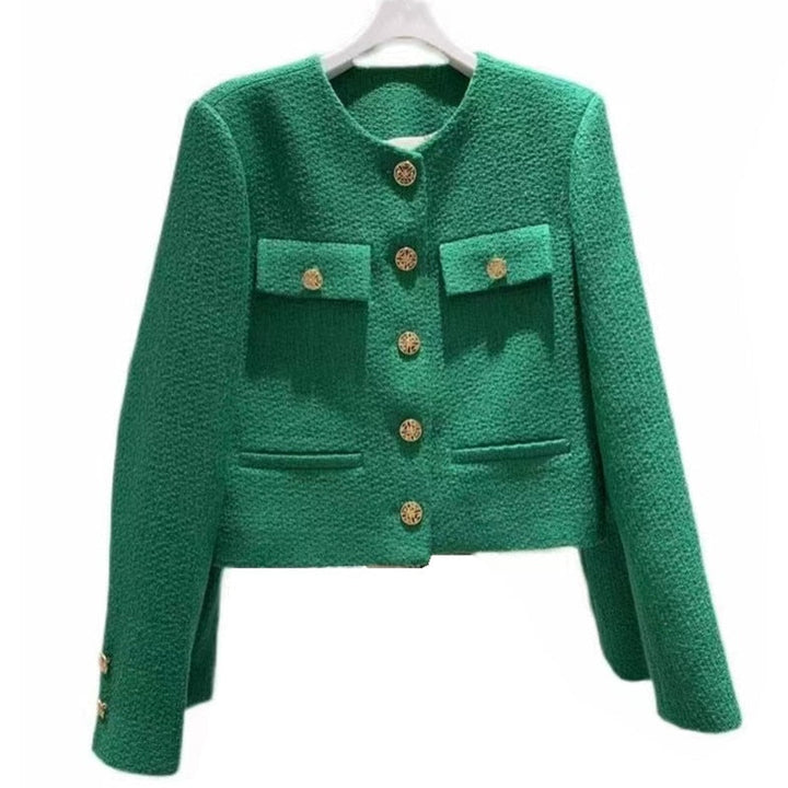 Drune | Damen Tweedjacke mit Rundhalsausschnitt