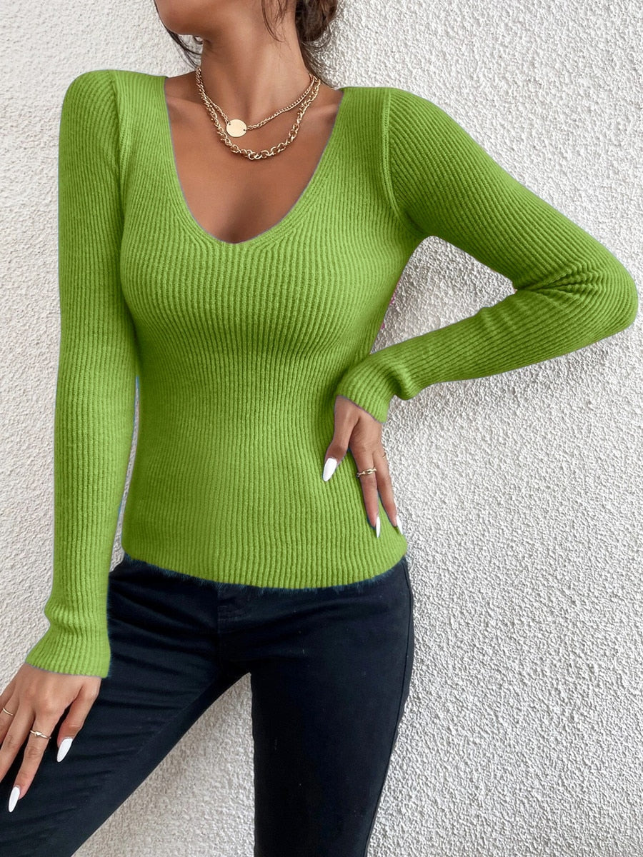 Drune | Damen Strickpullover mit V-Ausschnitt