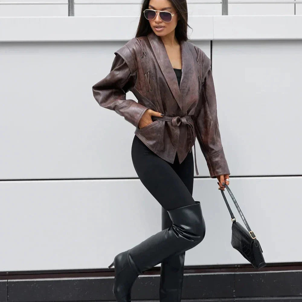 Drune | Damenjacke Vintage V-Ausschnitt