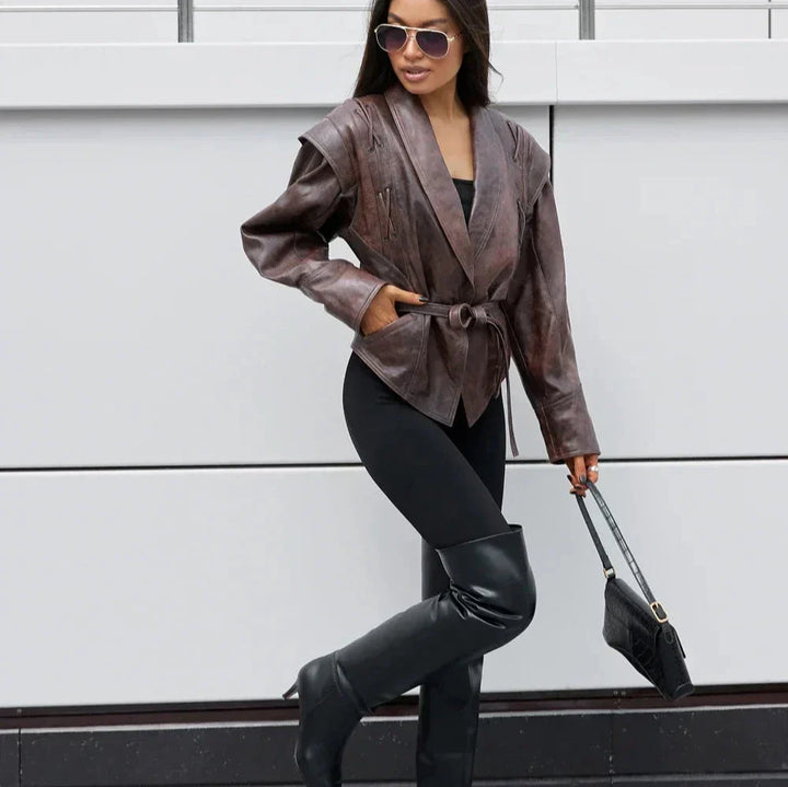 Drune | Damenjacke Vintage V-Ausschnitt