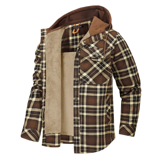 Drune | Warmer karierter Hemdmantel