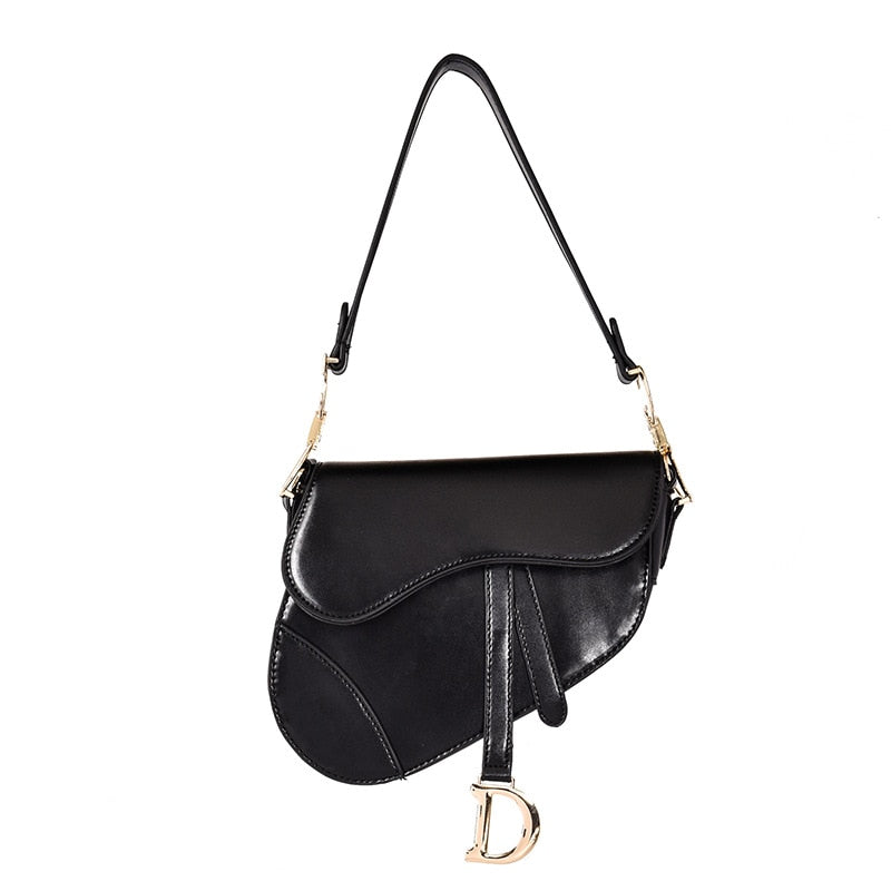Drune | elegante Damen Umhängetasche - exklusive PU - lederne Satteltasche