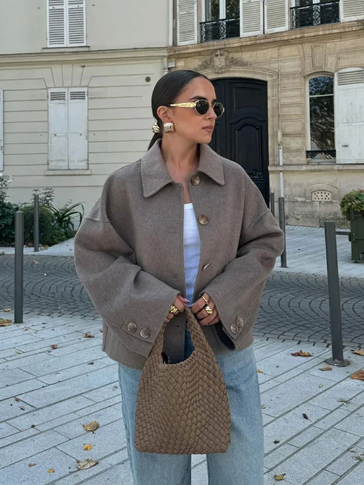 Drune | Damen Winter Kurzjacke - Mit Knöpfen