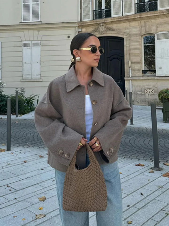 Drune | Damen Winter Kurzjacke - Mit Knöpfen