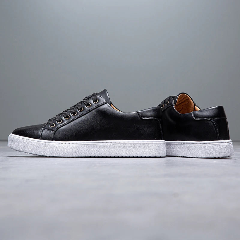 Herren Sneaker Leder Elegant Bequem
