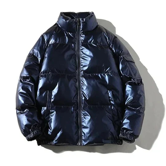 Drune | Winddichte Metallische Winter-Pufferjacke