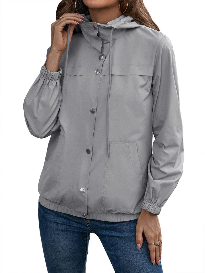 Drune | Damen Kapuze Wasserdichter Trenchcoat Langarm