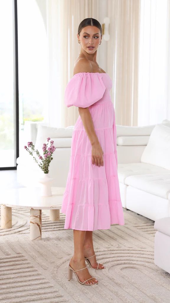 Drune - Schulterfreies Midikleid