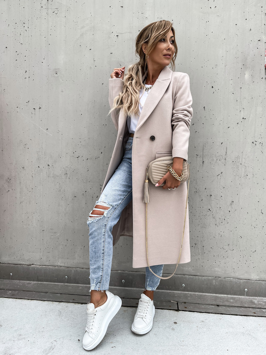 Drune | Elegante Doppelreihige Jacke Wolle und Polyester Klassisch, Warm