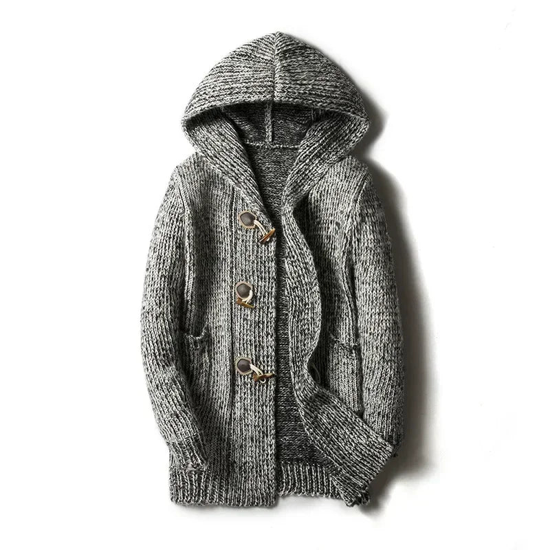 Drune | Grob gestrickte Jacke mit Kapuze für Herren