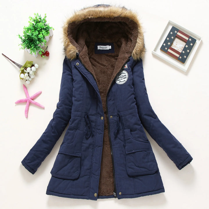 Drune | Modische Winterjacke mit Kunstfellbesatz